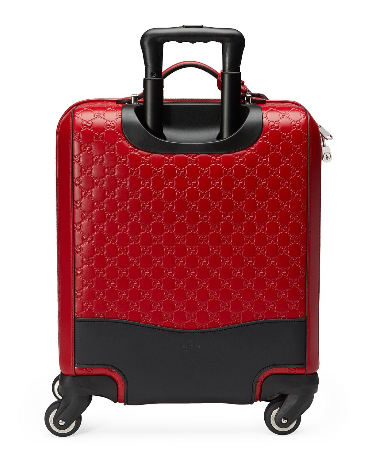 Gucci Leather Gg Signature Carryon Trolley in Red Lyst