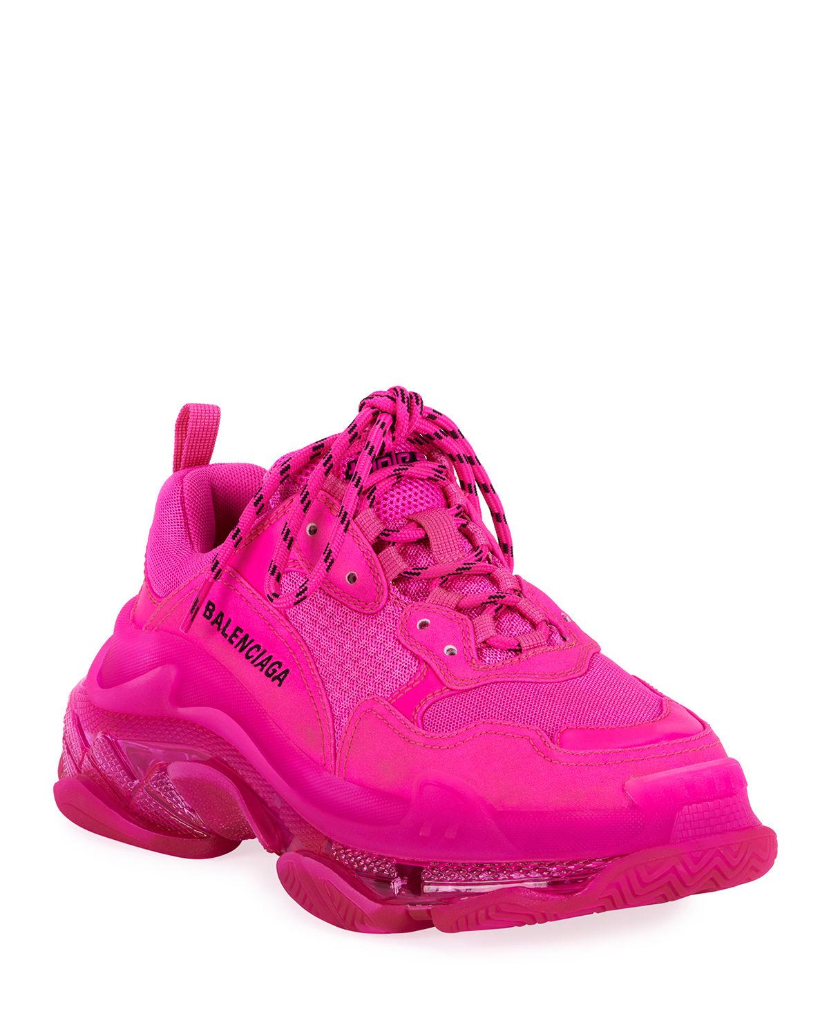 light pink balenciaga sneakers triple s