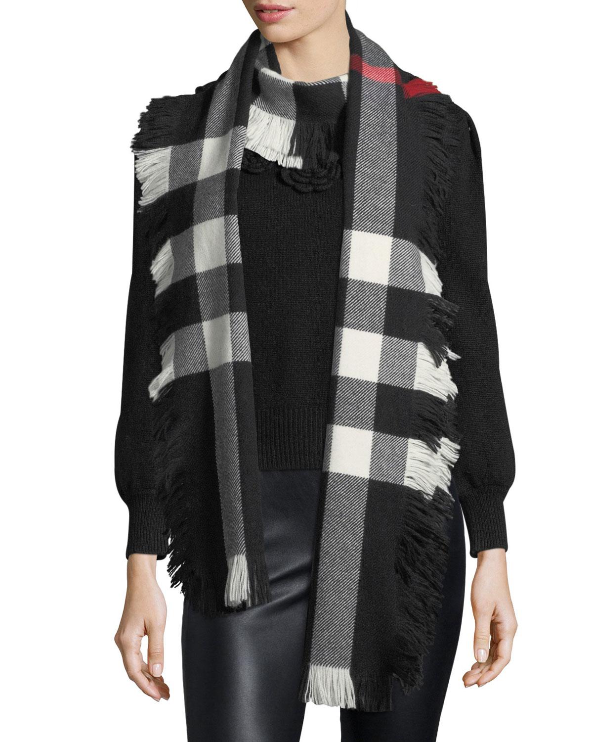 burberry fringe scarf