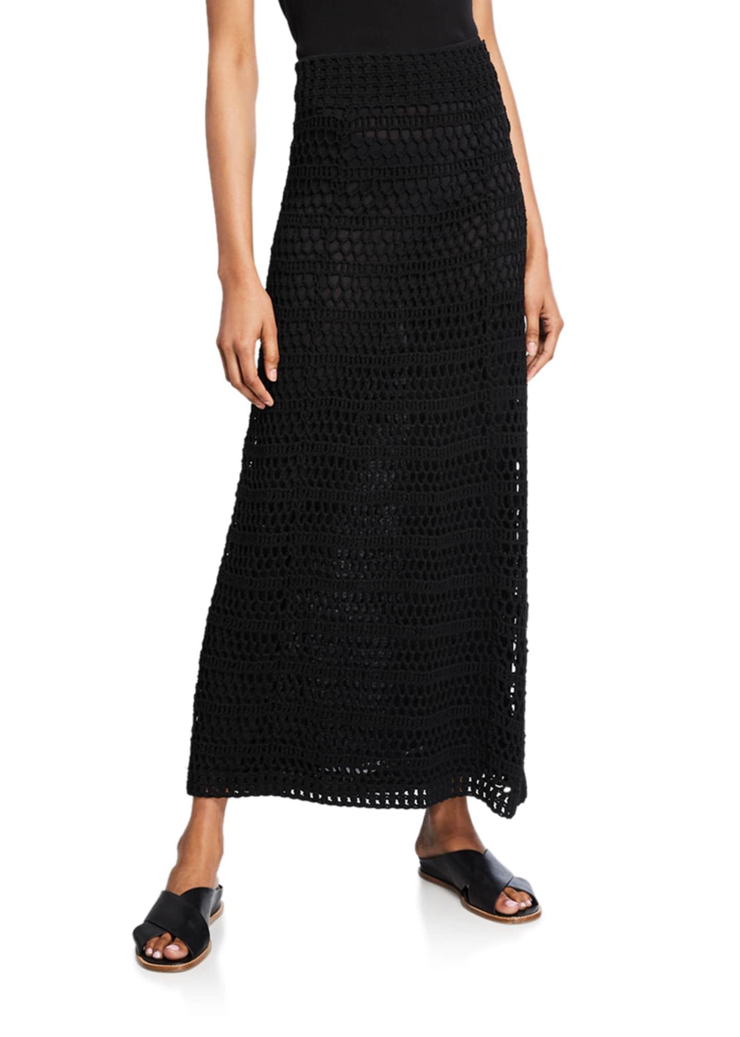Theory Cotton Crochet Maxi Skirt in Black Lyst