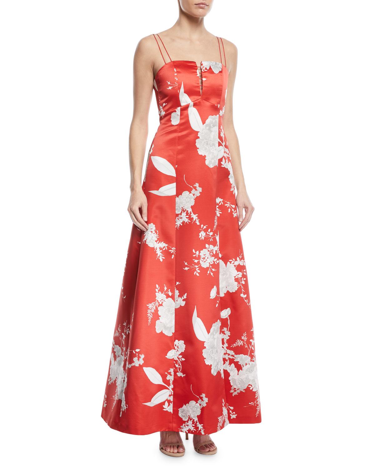 alice and olivia red floral dress
