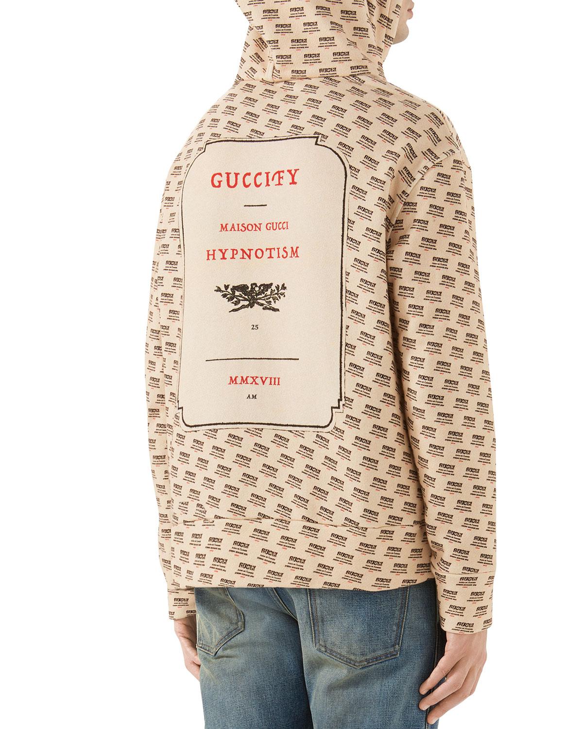 gucci all over print hoodie