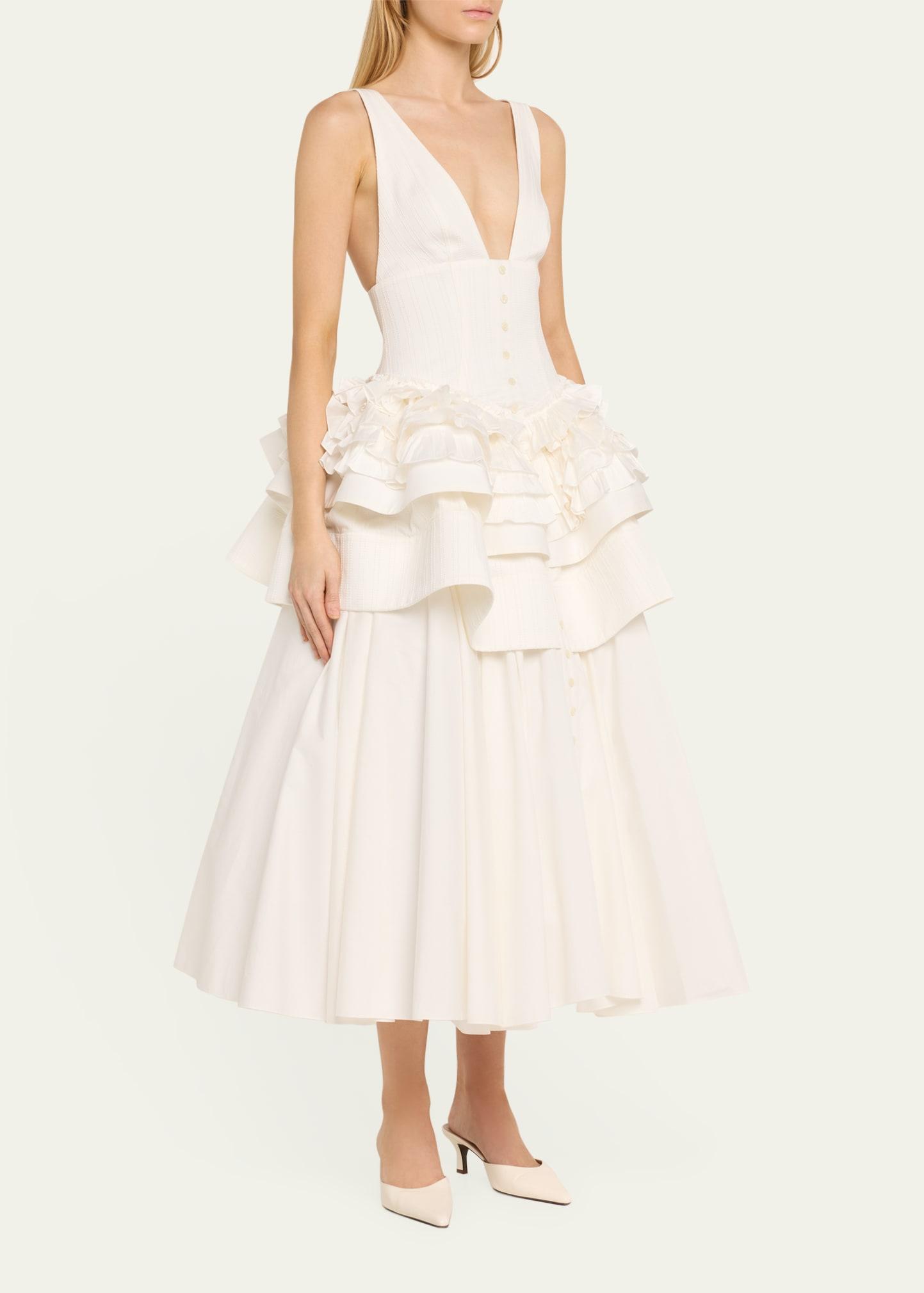open lace back dress Short Sleeve Tiered Peplum Dress main image 0
