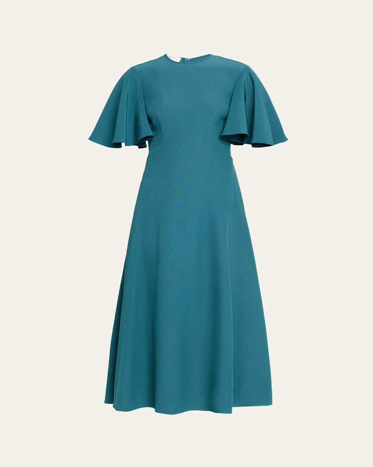 stretch fit and flare dress Textured Fit and Flare Stretch Dress 12 / Black main image 1