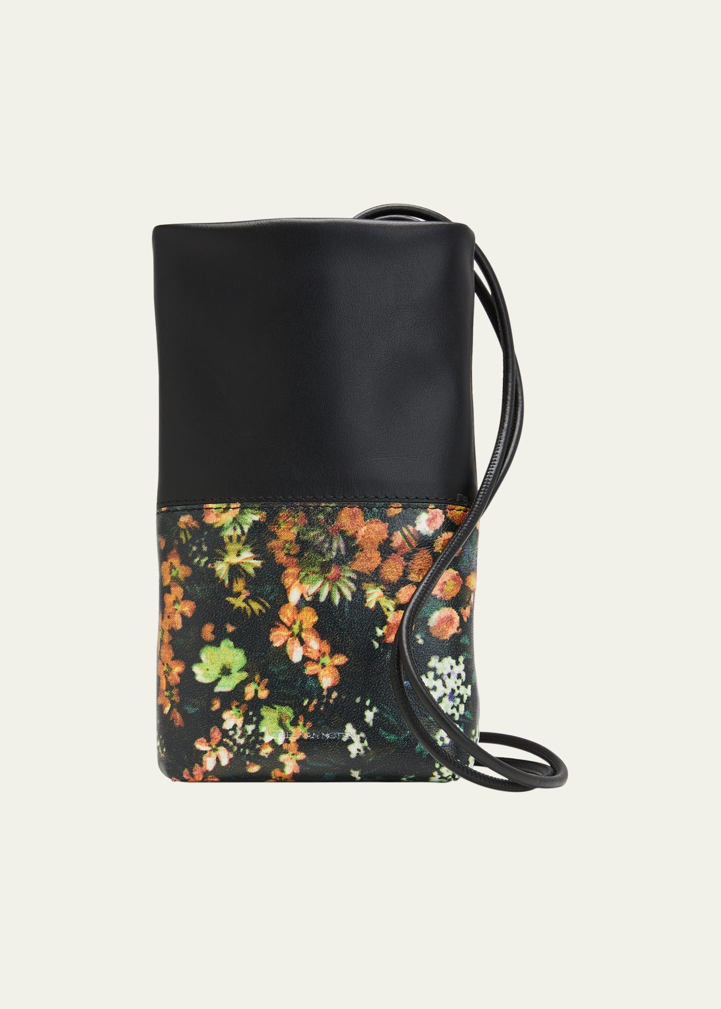 Dries Van Noten Flower Phone Crossbody Bag in Black | Lyst