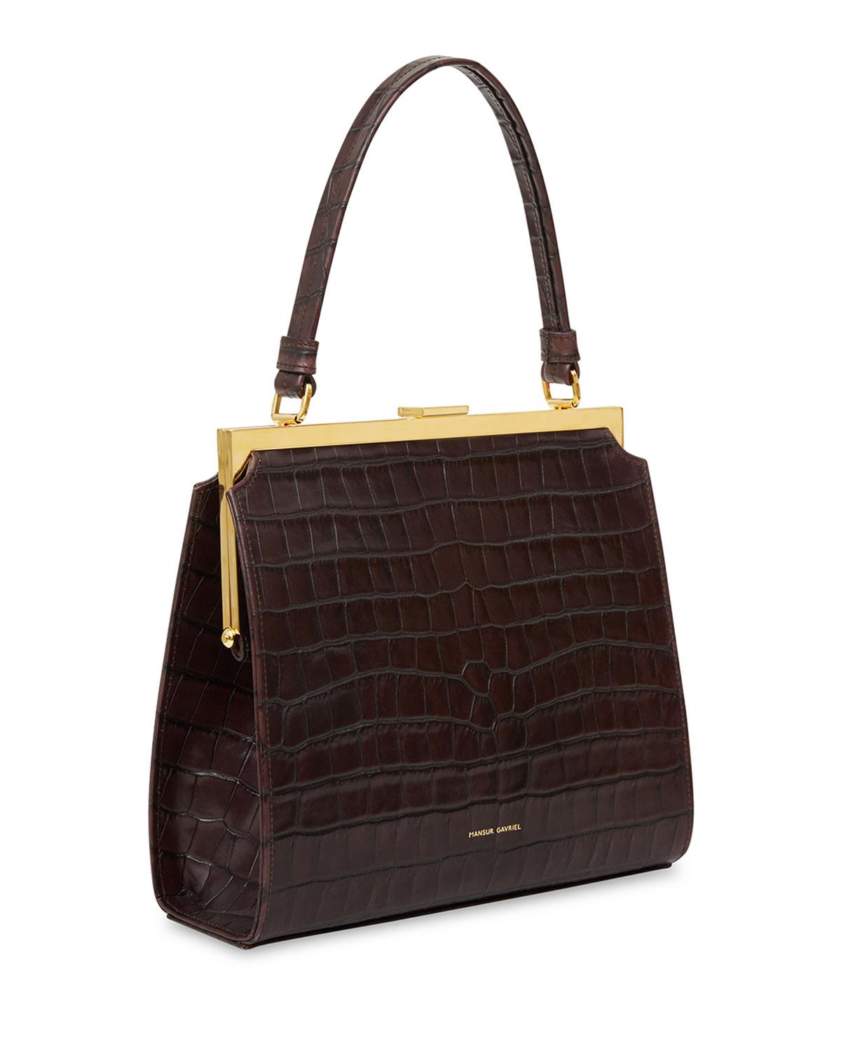 mansur gavriel croc embossed bag
