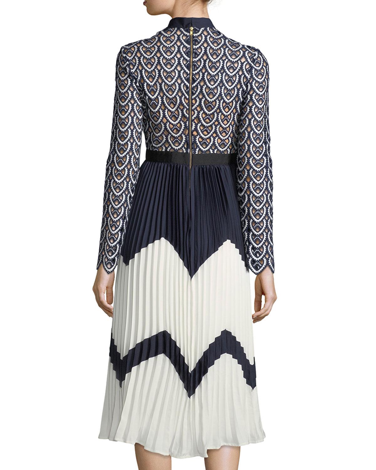 self portrait sweetheart crochet maxi dress