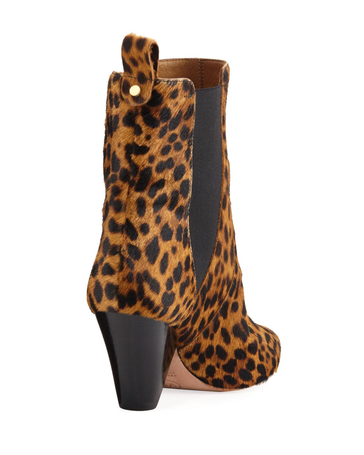 veronica beard leopard booties