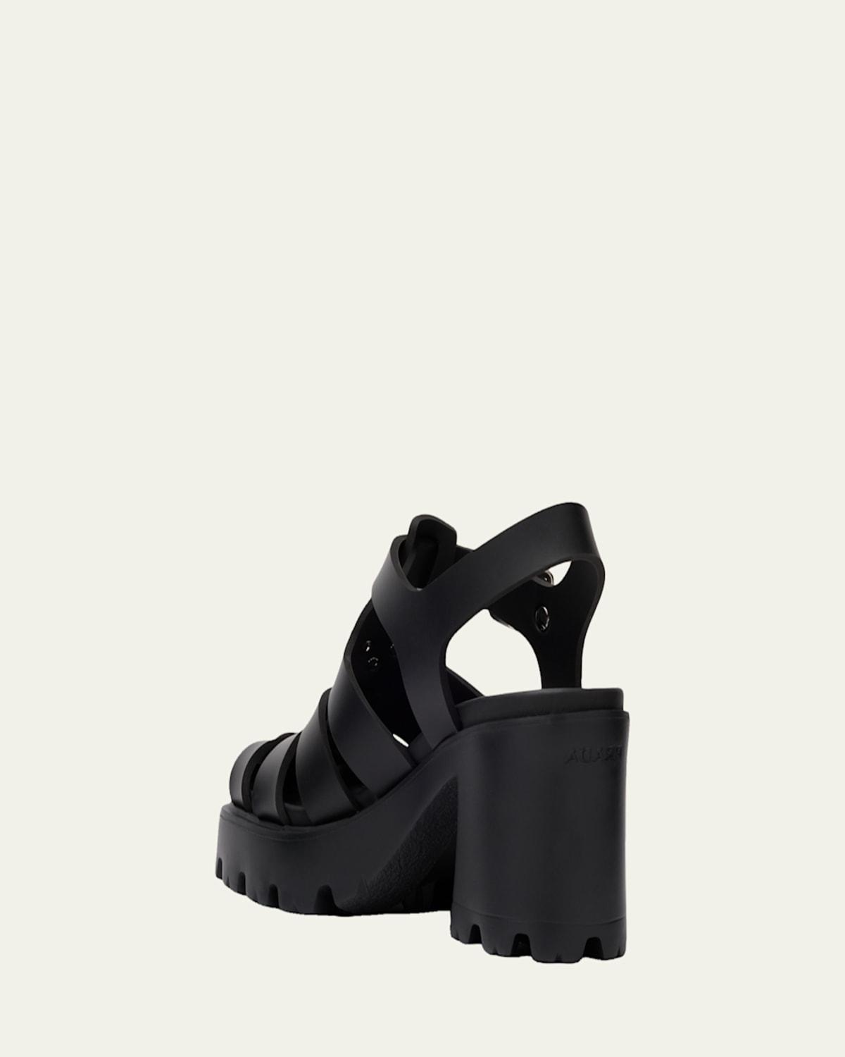 Prada Black Chunky Rubber Platform Fisherman Sandals Prada 90Mm Stride Flow Rubber Fisherman Sandals in Black | Lyst main image 4