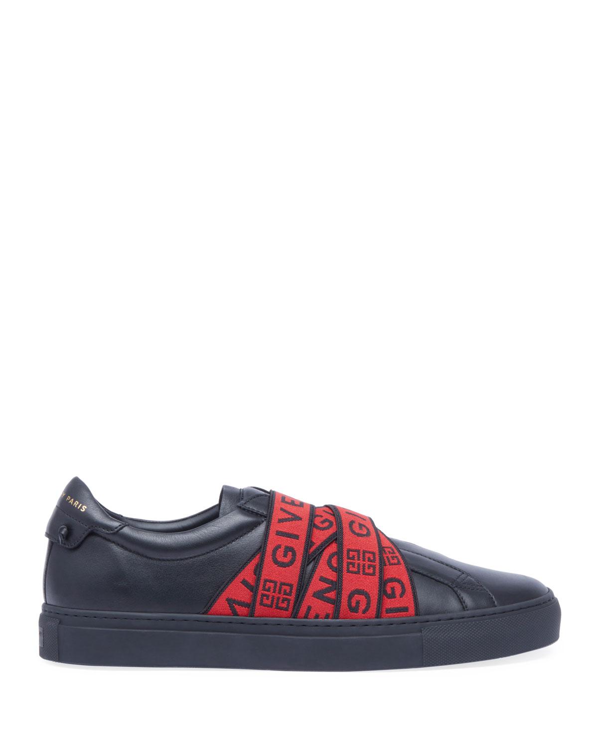 GIVENCHY ジバンシィ 4G ロートップ レザースニーカー*black/red Givenchy 4g Strap Low-top Sneakers in Red for Men | Lyst