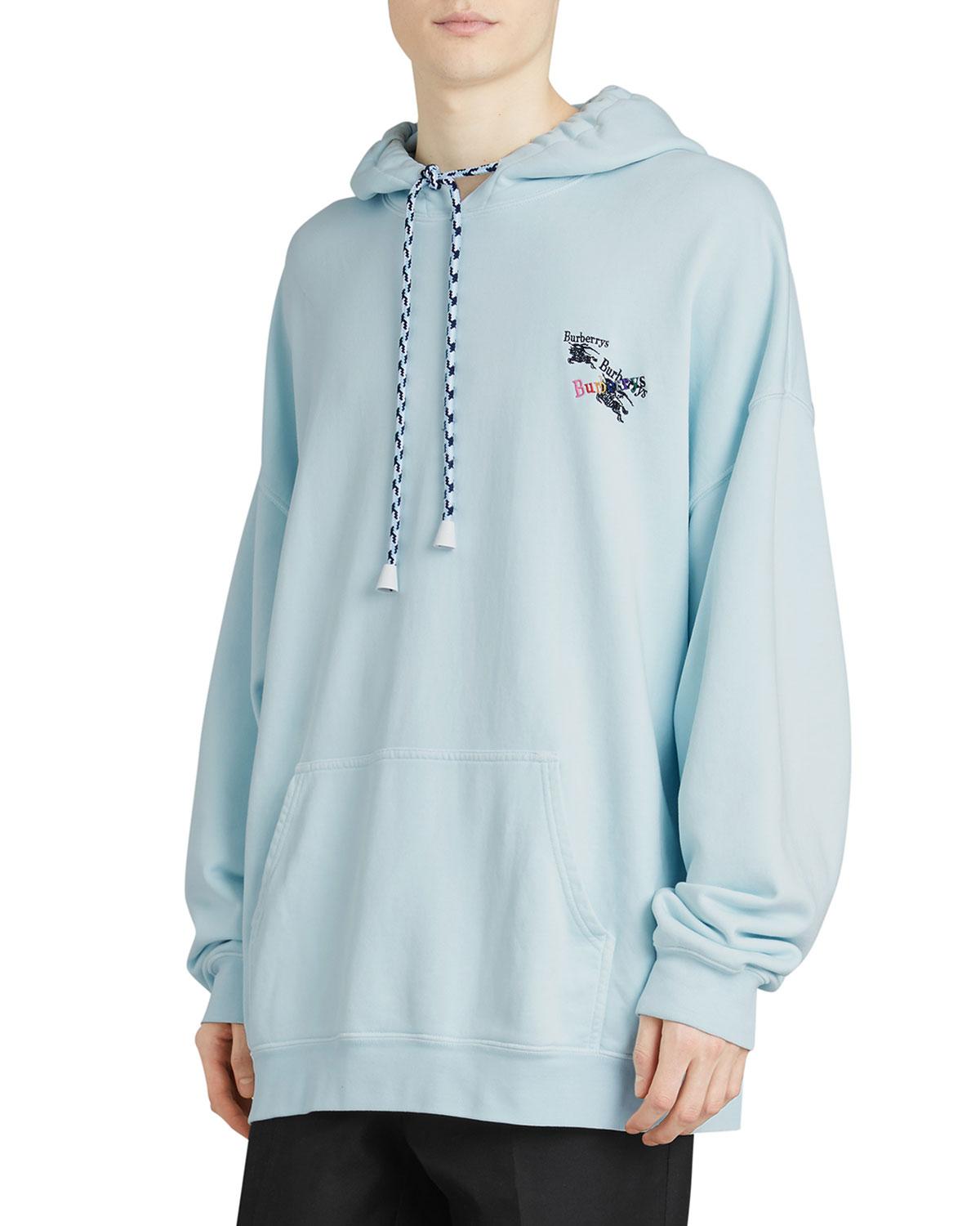 burberry hoodie mens blue
