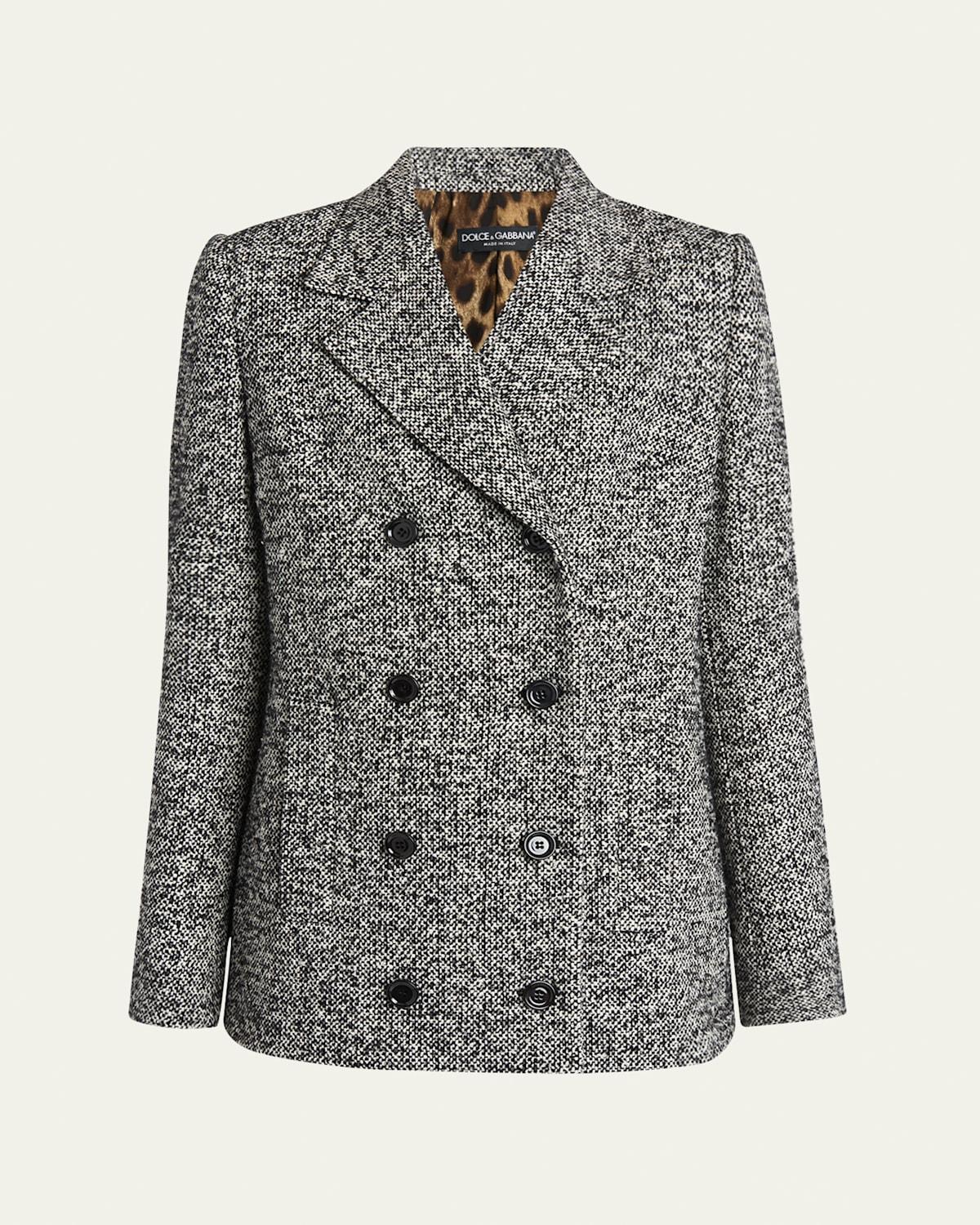 ジャケット Dolce&Gabbana Anthracite grey tweed double-breasted jacket Dolce & Gabbana Anthracite Grey Tweed Double-breasted Jacket