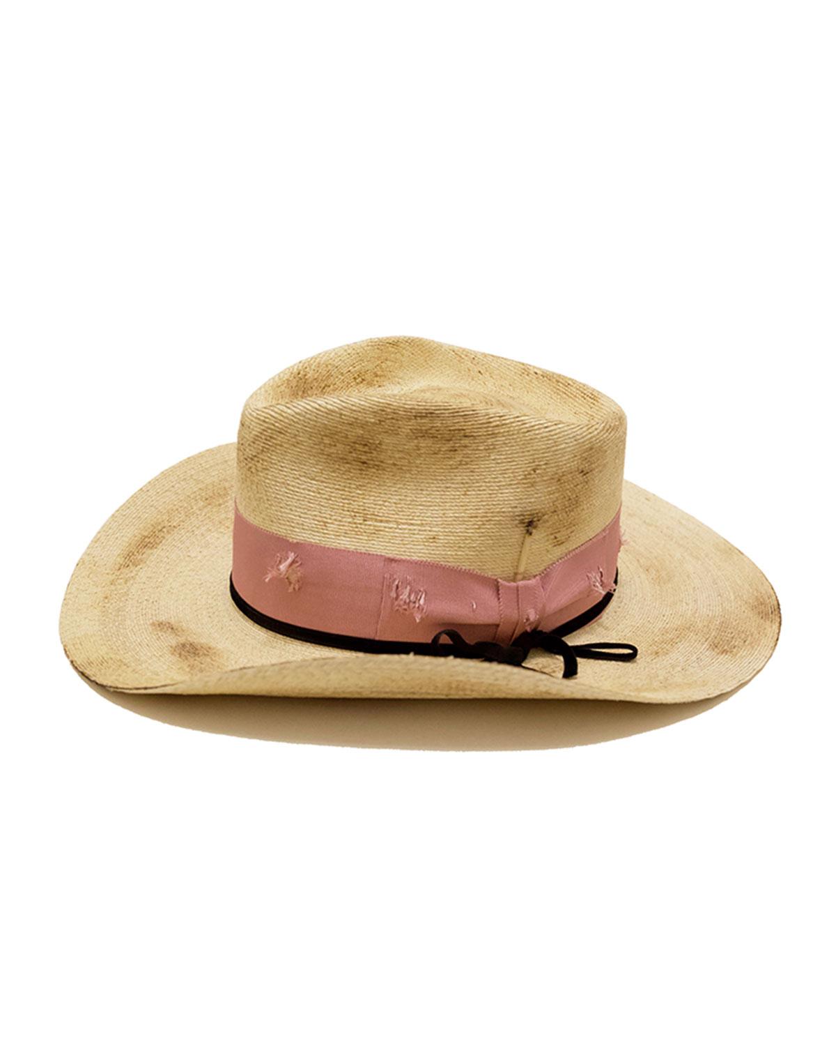 distressed straw hat