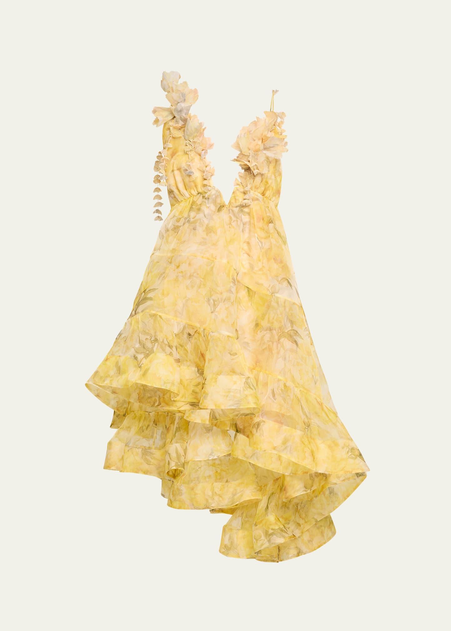 golden asymmetric dress zimmermann Zimmermann Golden Asymmetric Dress in Metallic