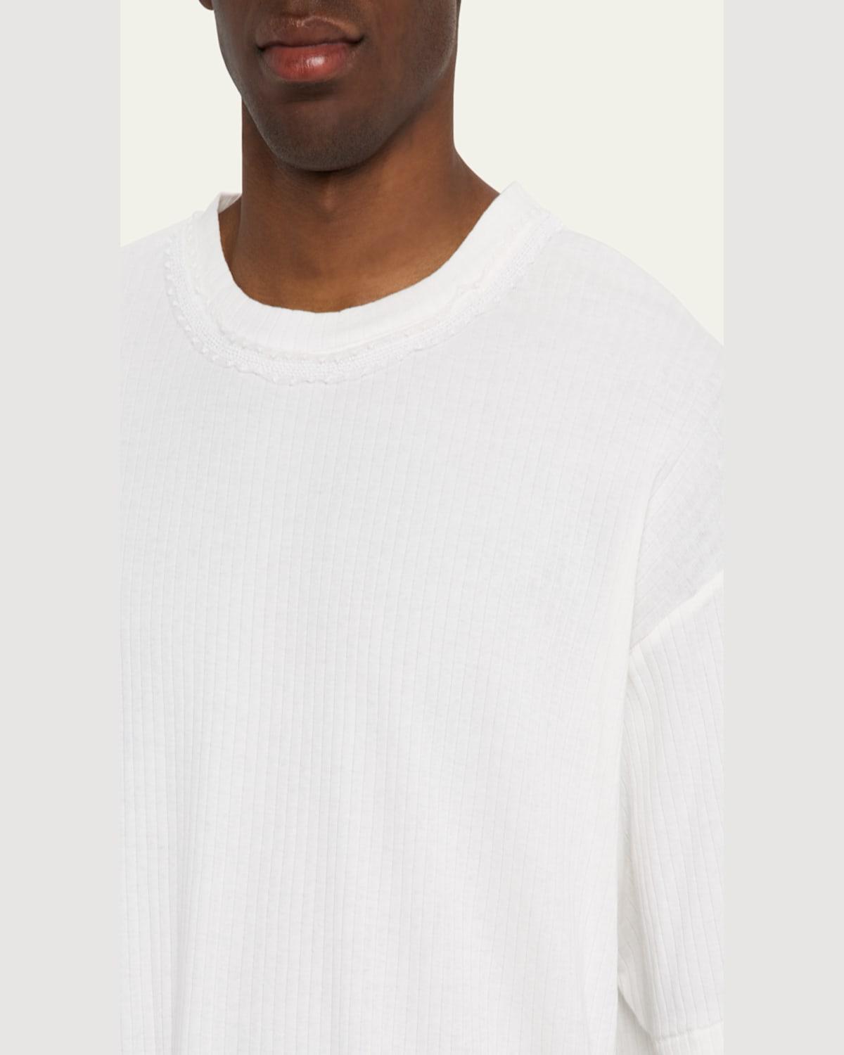 Bode Ribbed Bead-Trim Salt Marsh T-Shirt in White for Men | Lyst