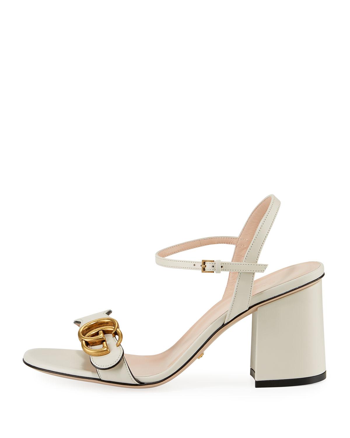 white gucci marmont sandals