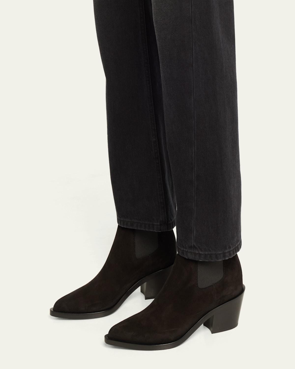 Gianvito Rossi Wylie Suede Western Chelsea Booties in Black Lyst