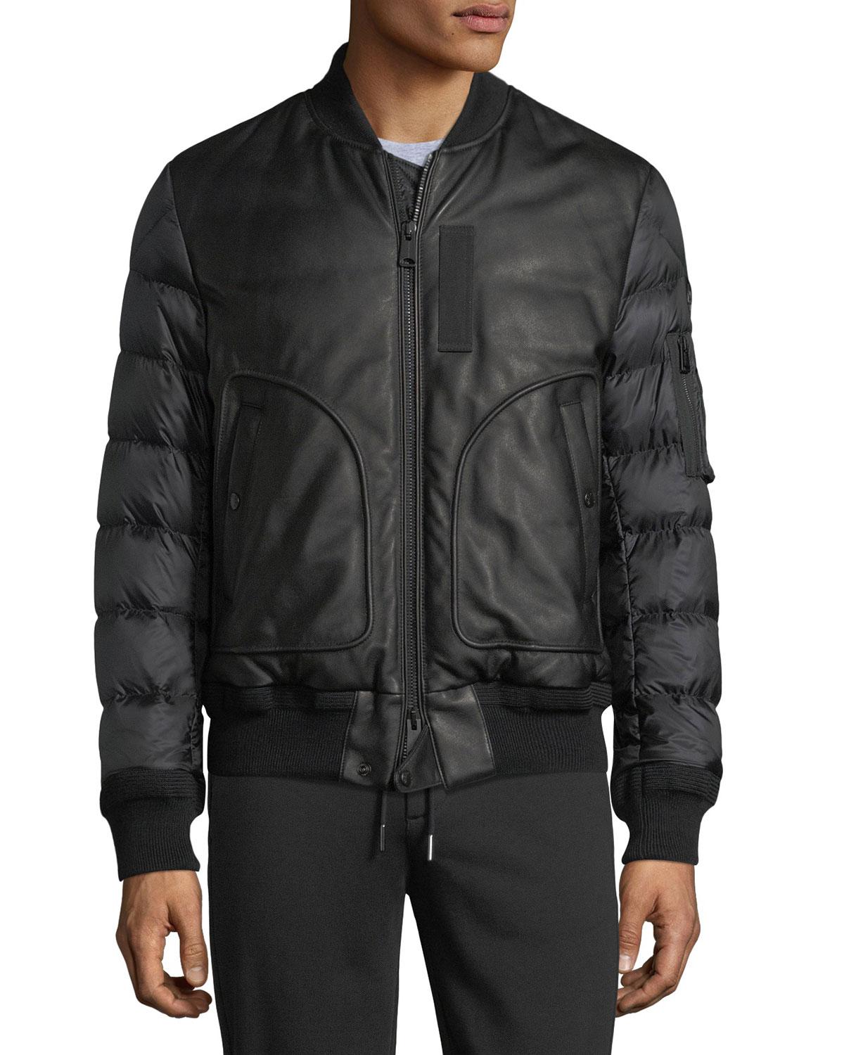 Lyst - Moncler Bertrand Leather Jacket in Black for Men