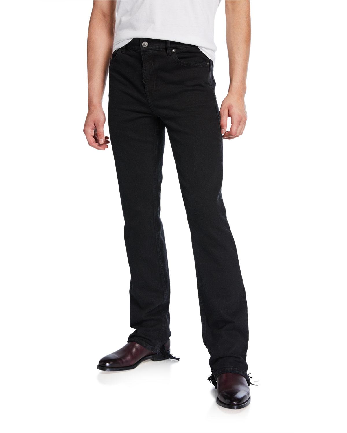 black distressed hem jeans