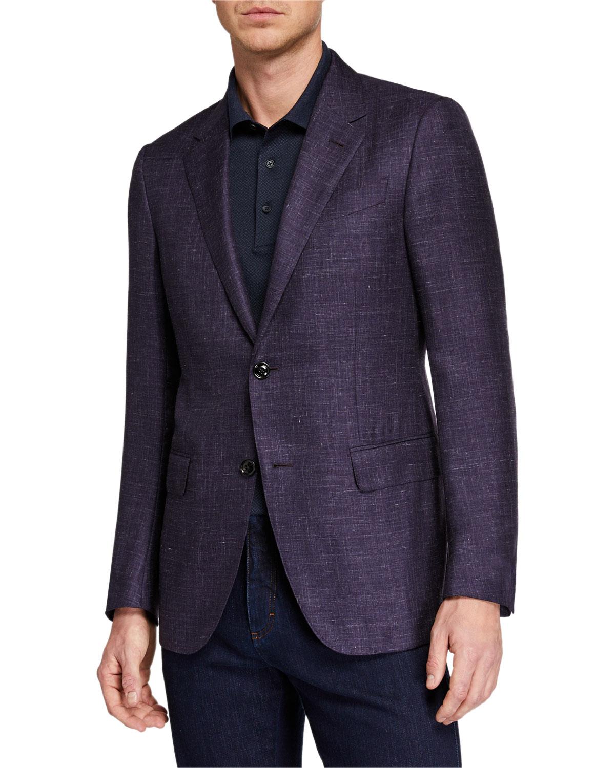 Ermenegildo Zegna Men's Heathered Cashmere-silk Blazer in Purple for ...