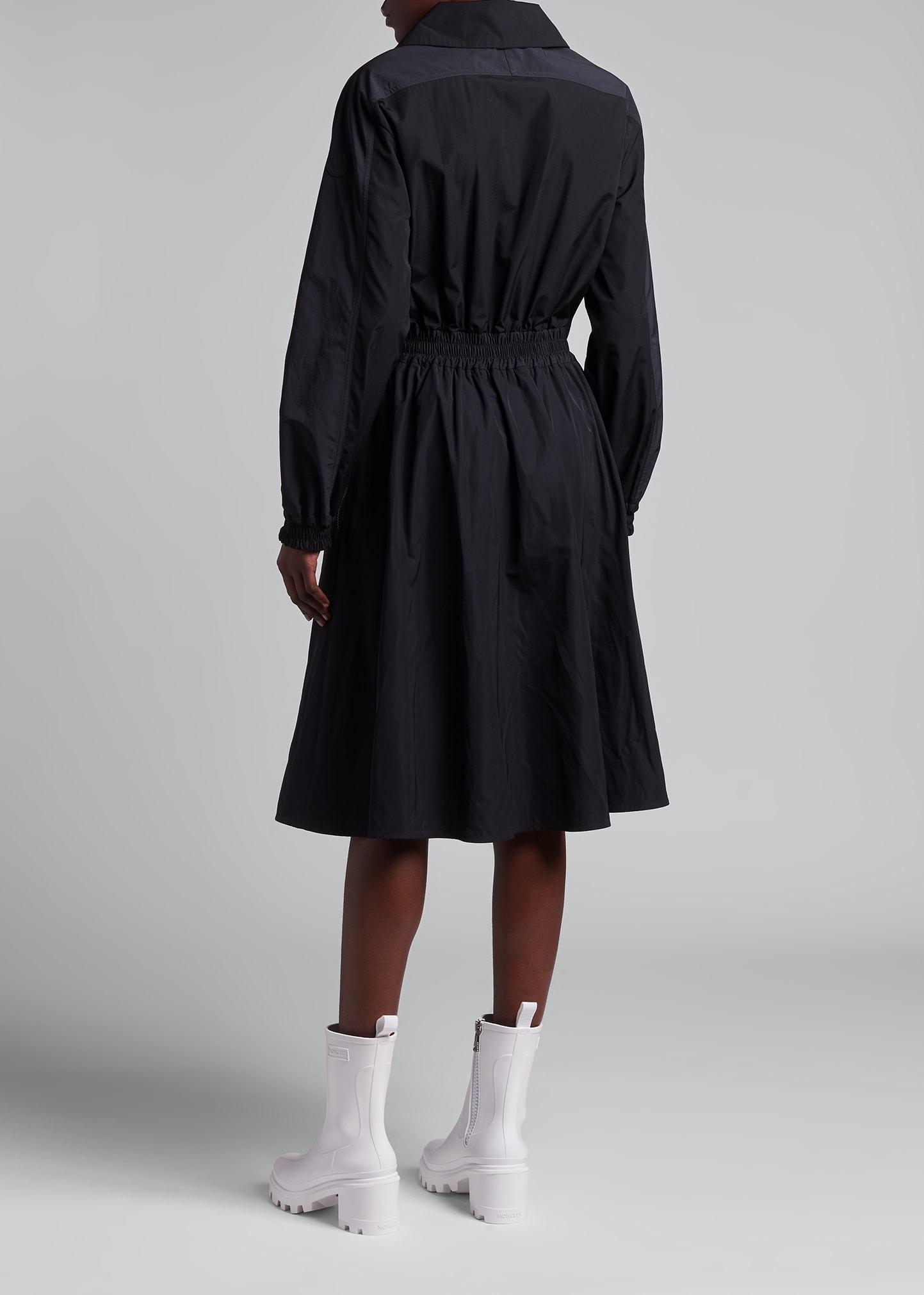 Moncler Zip-up A-line Utility Dress in Black | Lyst