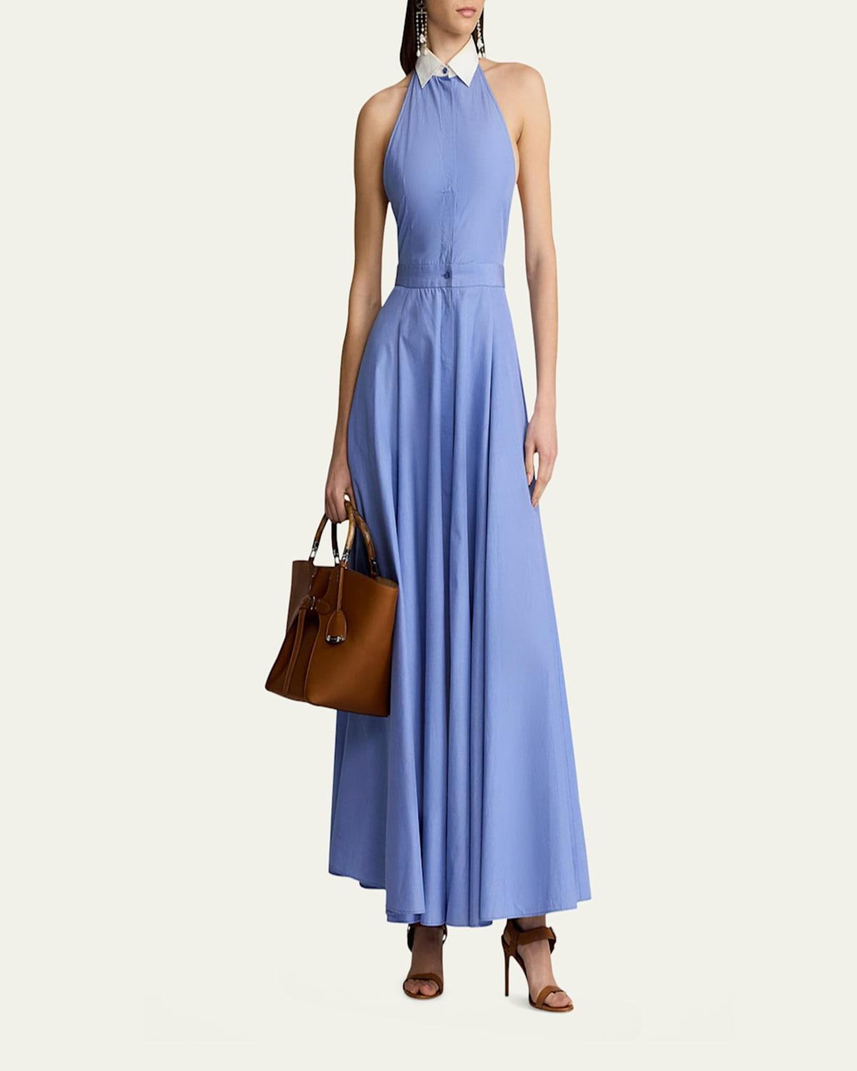 flowy halter maxi dress Chianti Eden Green Halter Maxi Dress main image 1