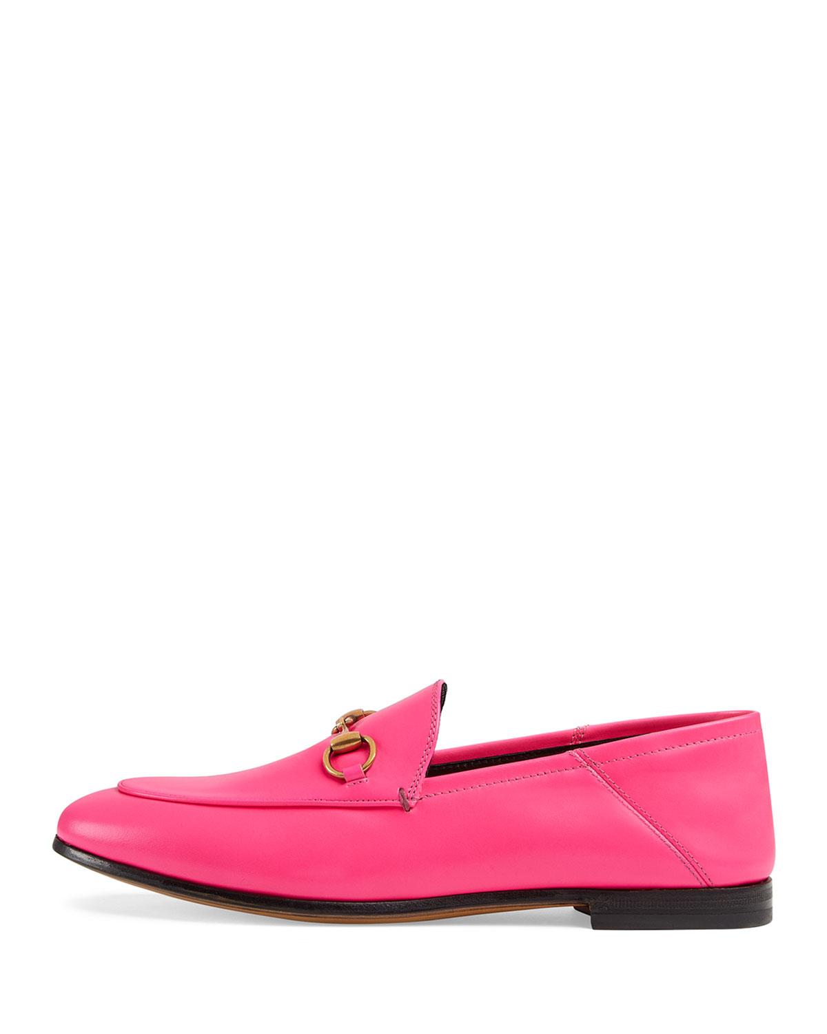 neon pink gucci loafer
