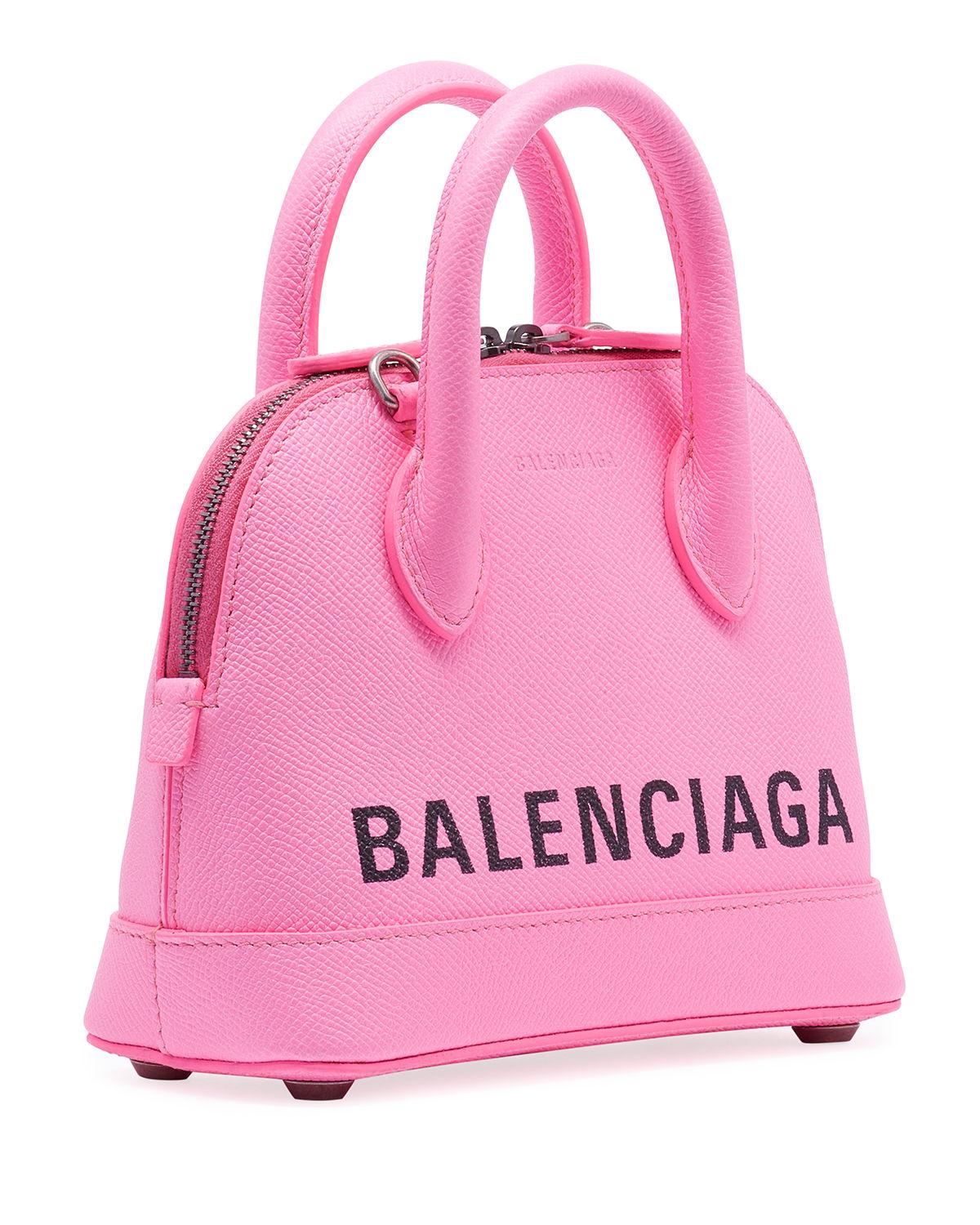 Balenciaga Fluorescent Pink Ville XXS Leather Tote - Farfetch