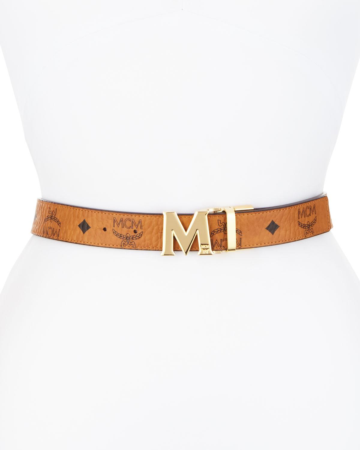 MCM Canvas Reversible Logo Belt Lyst