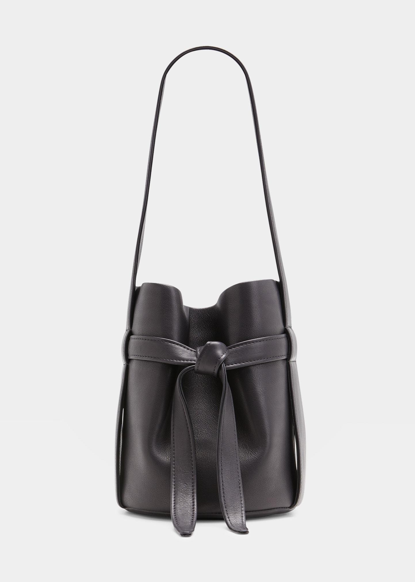 The Row Leo Mini Saddle Hobo Bag In Leather in Black | Lyst