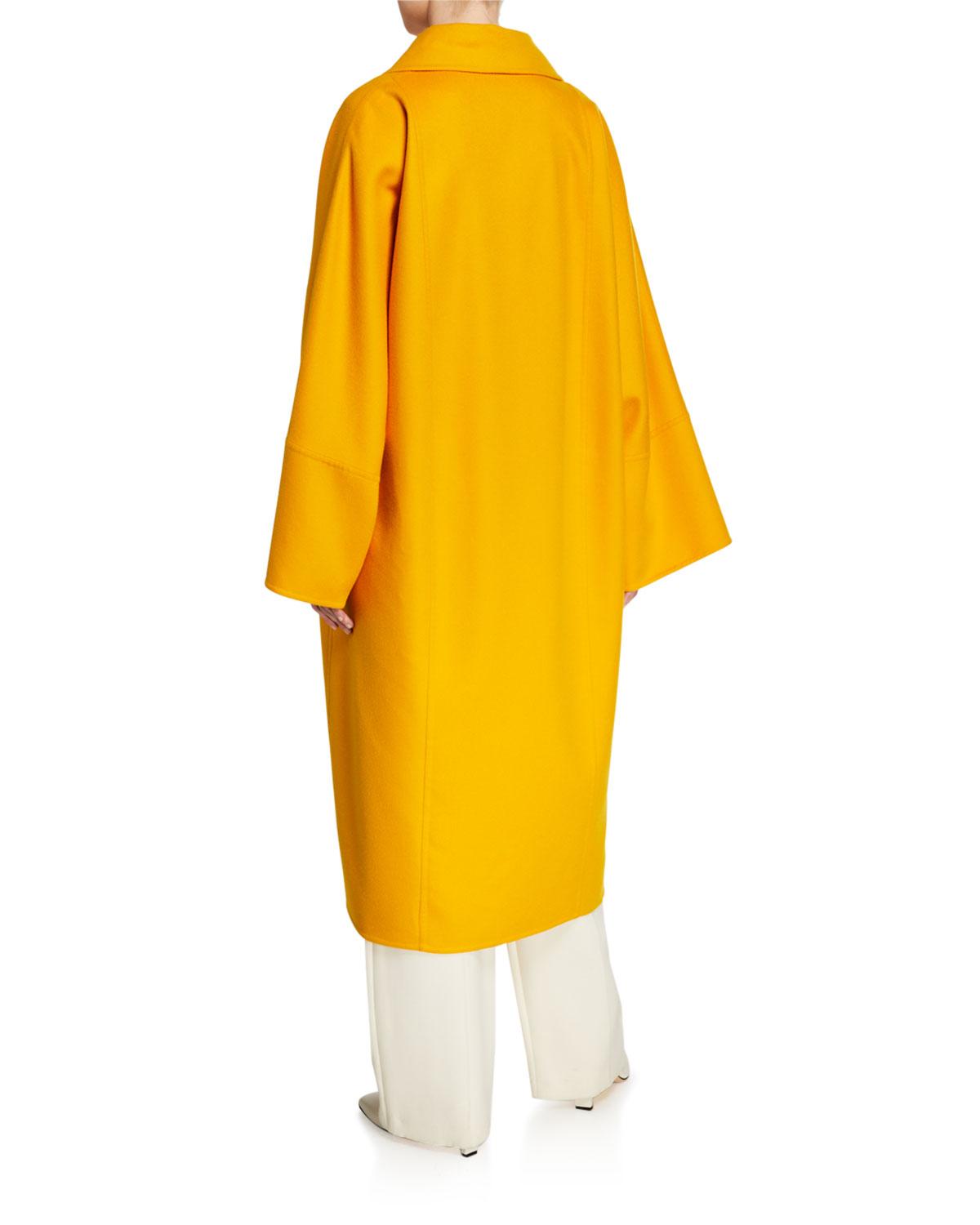 Loewe Oversized Wool Cashmere Coat in Yellow - Lyst