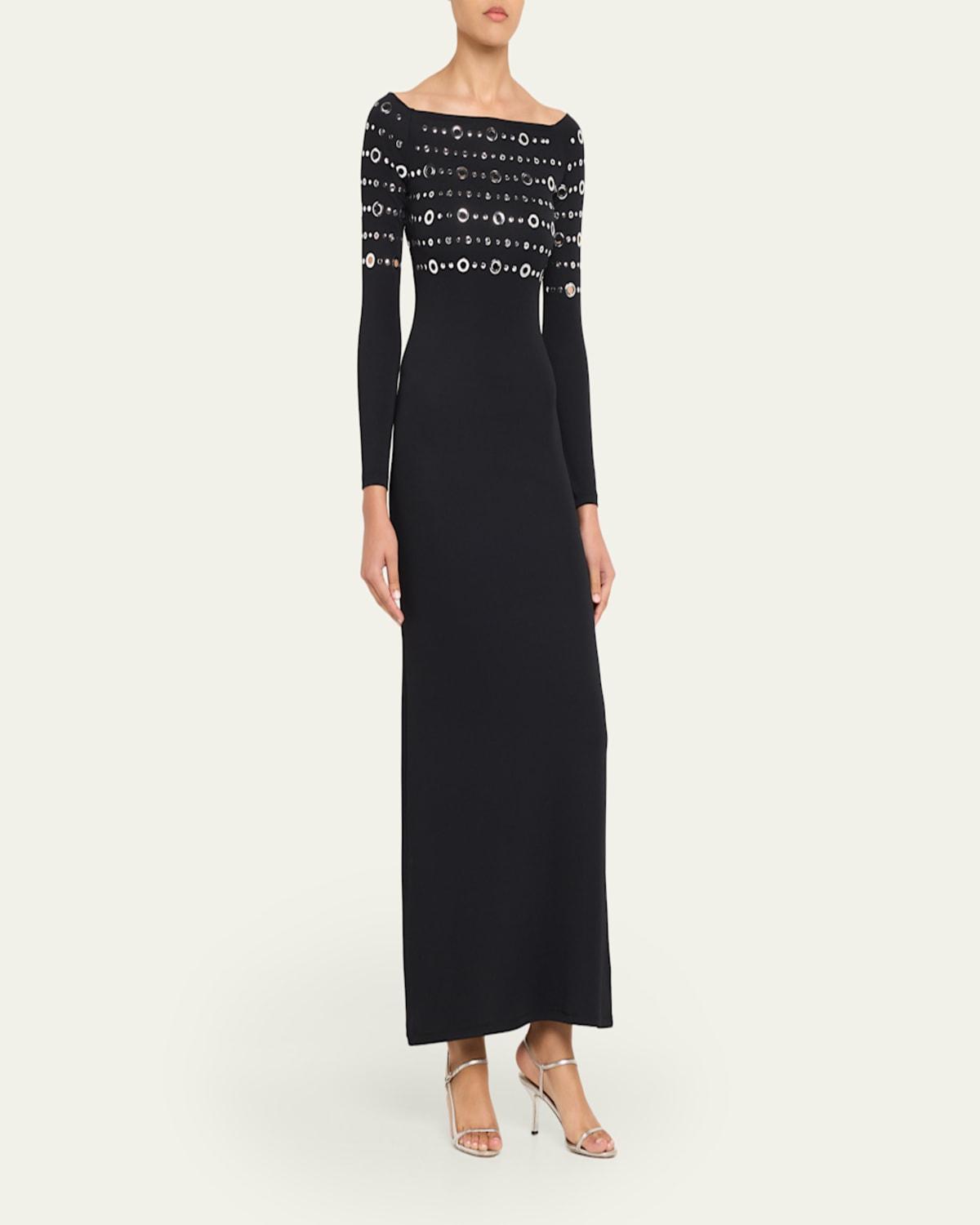 princess polly baby blue dress 00's Miss Sixty Longsleeve Off Shoulder Dress in Black / Grey Stripe main image 0