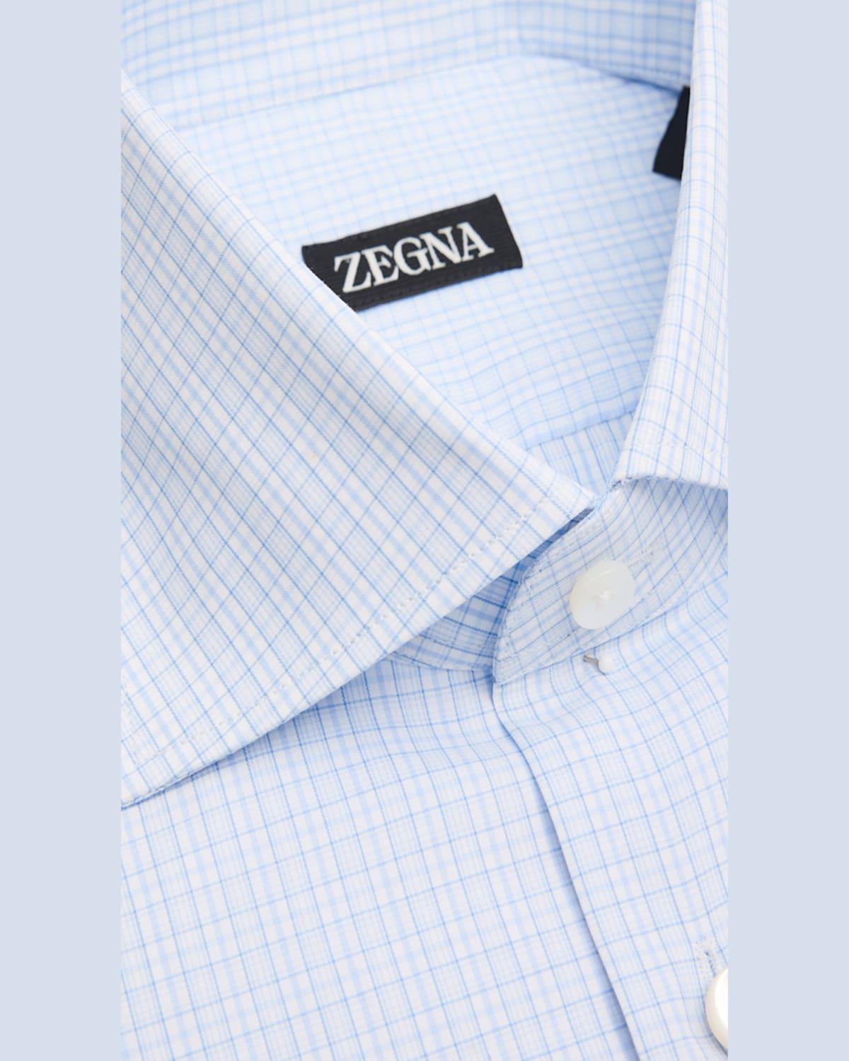 ZEGNA Cotton Small Check Dress Shirt in Blue for Men | Lyst ZEGNA Cotton Small Check Dress Shirt in Blue for Men | Lyst
