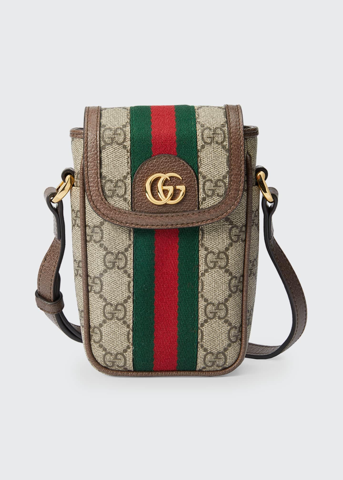 Gucci GG Ophidia Phone Canvas Cross-body Wallet in Natural | Lyst