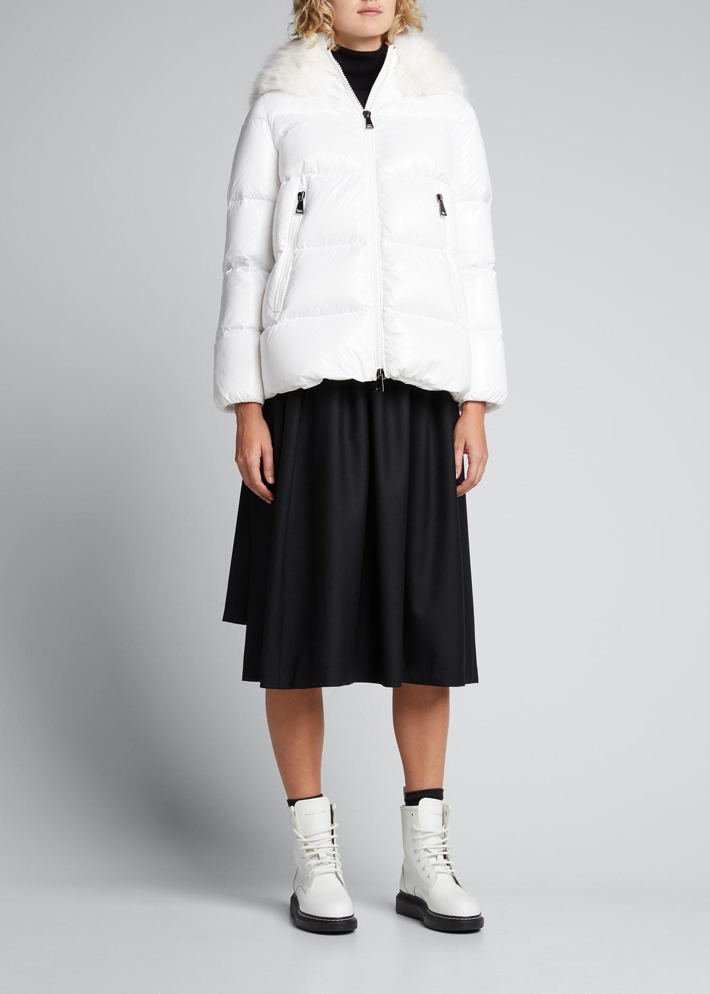 Moncler Laiche Faux Fur Puffer Jacket in White Lyst