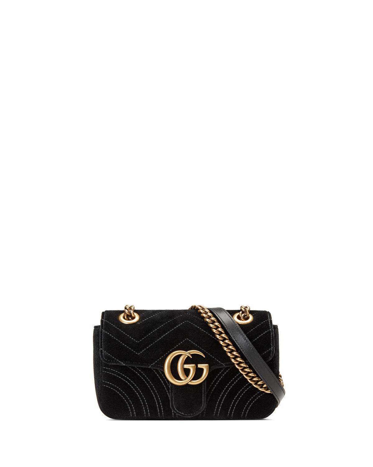 Gucci GG Marmont Velvet Mini Shoulder Bag in Black - Save 16% - Lyst