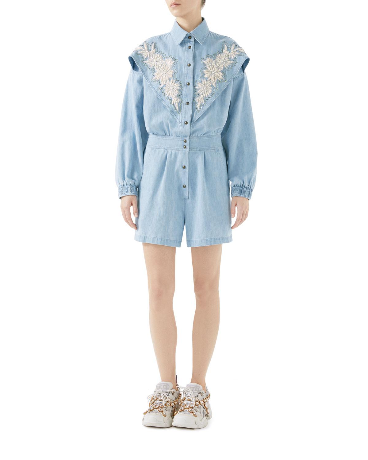 gucci jumpsuit blue