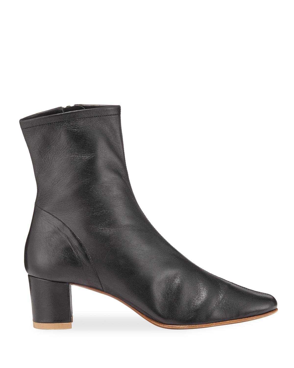 BY FAR Sofia Leather Ankle Booties in Black - Lyst
