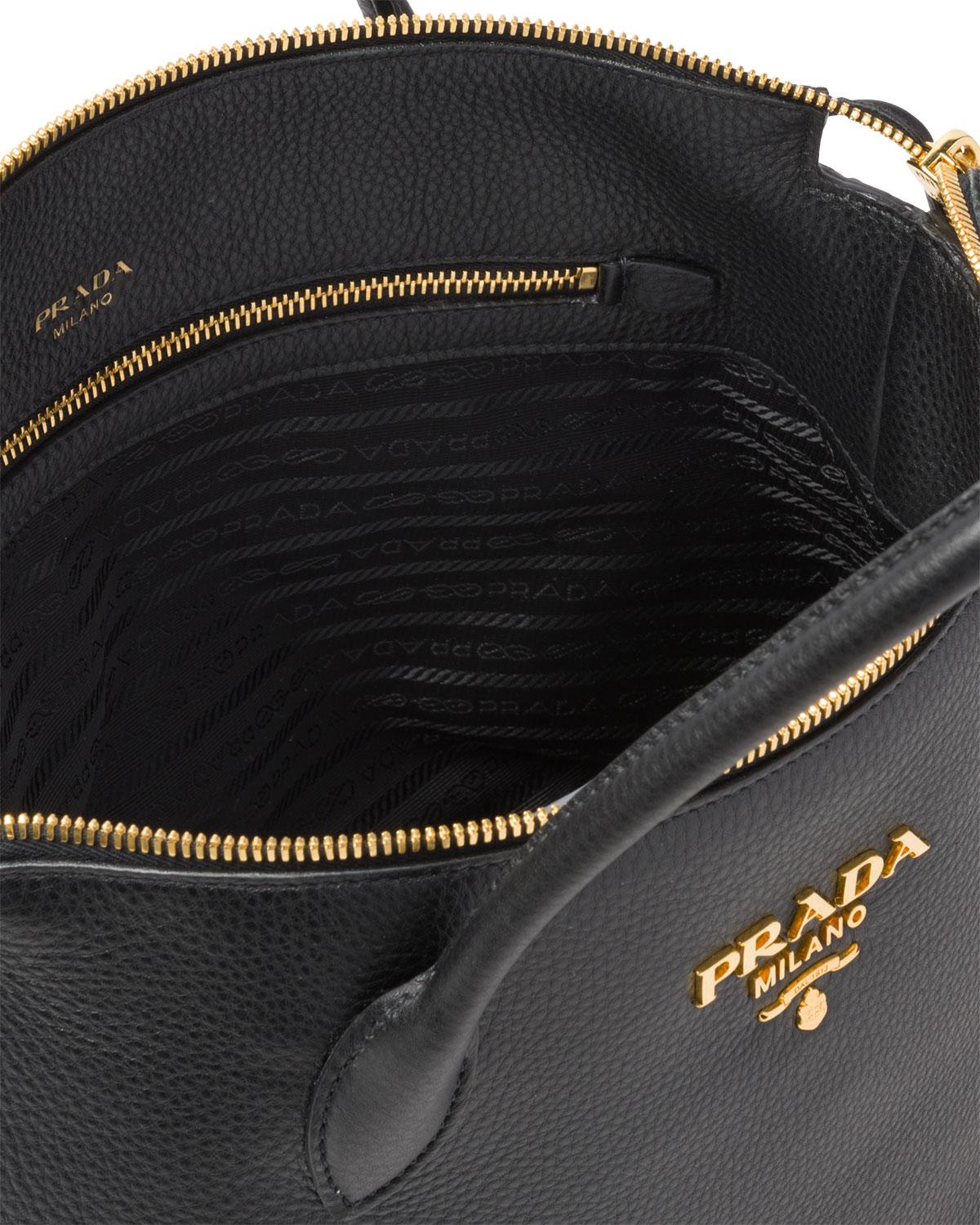 prada daino medium leather tote bag