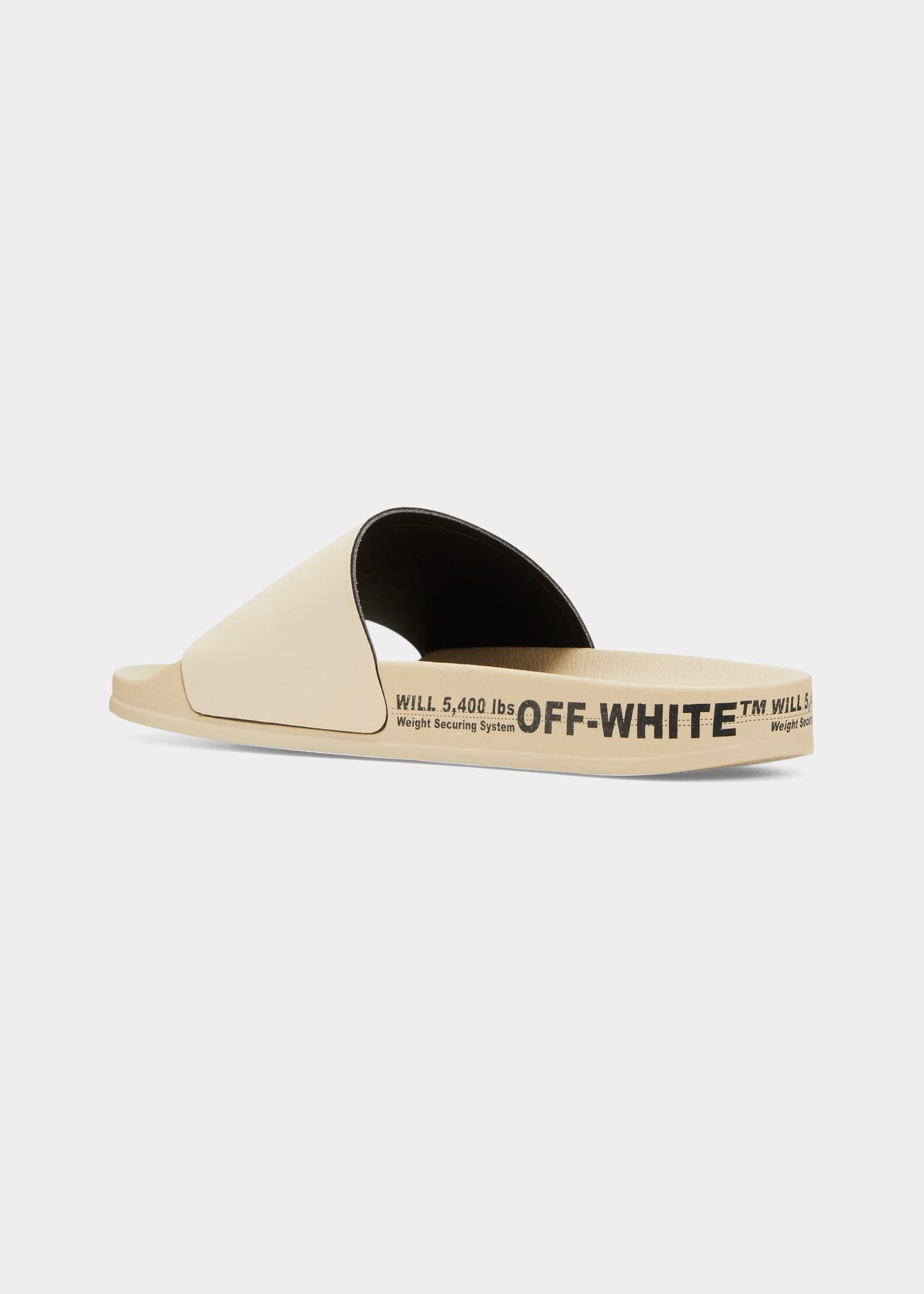 Off-White c/o Virgil Abloh Exclusive Industrial Belt Logo Slides in White  for Men | Lyst
