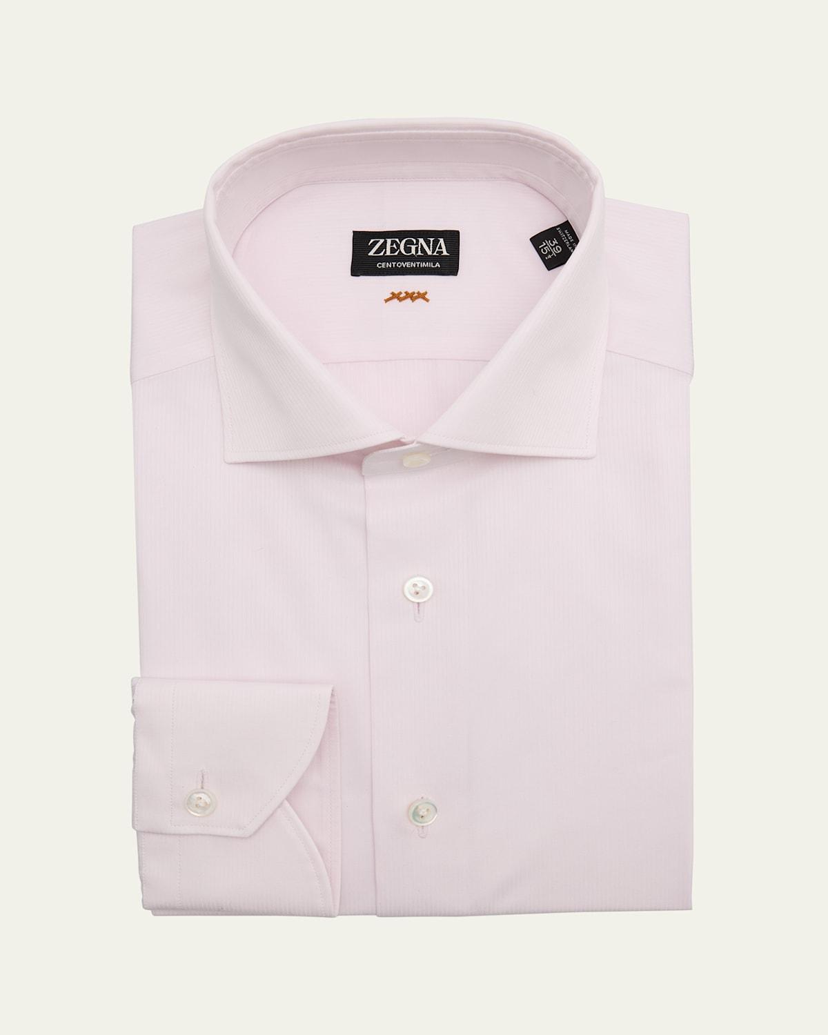 【新品/未使用】Ermenegildo Zegna ピンク ZEGNA Xxx Micro-Stripe Couture Dress Shirt in Pink for Men