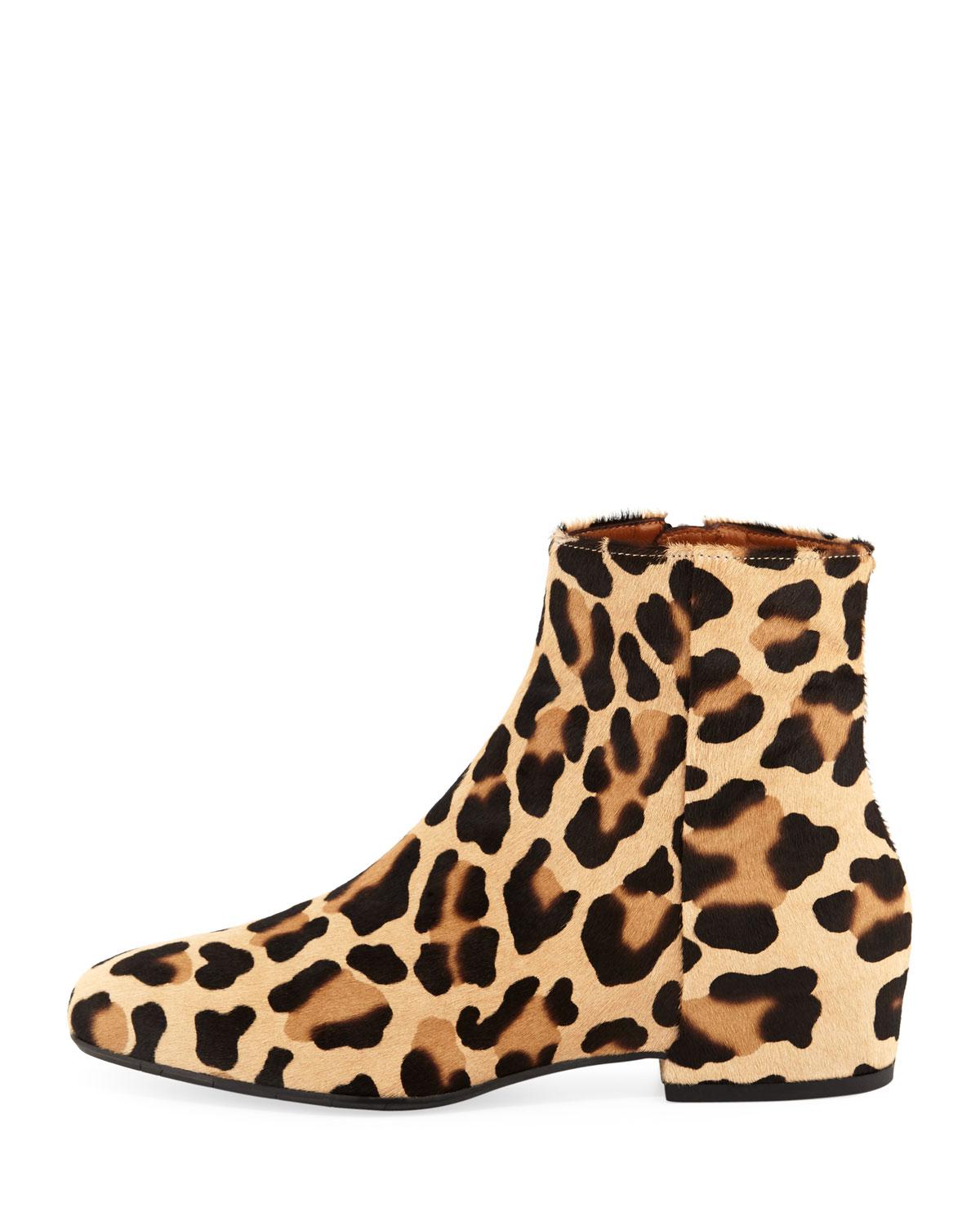 flat leopard print booties