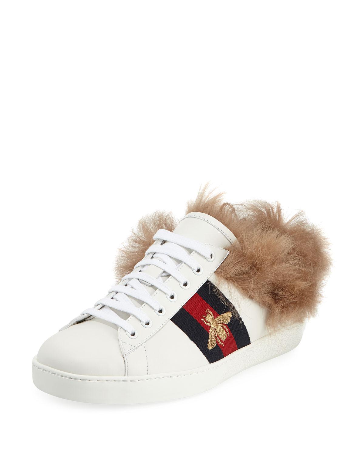 gucci ace with fur