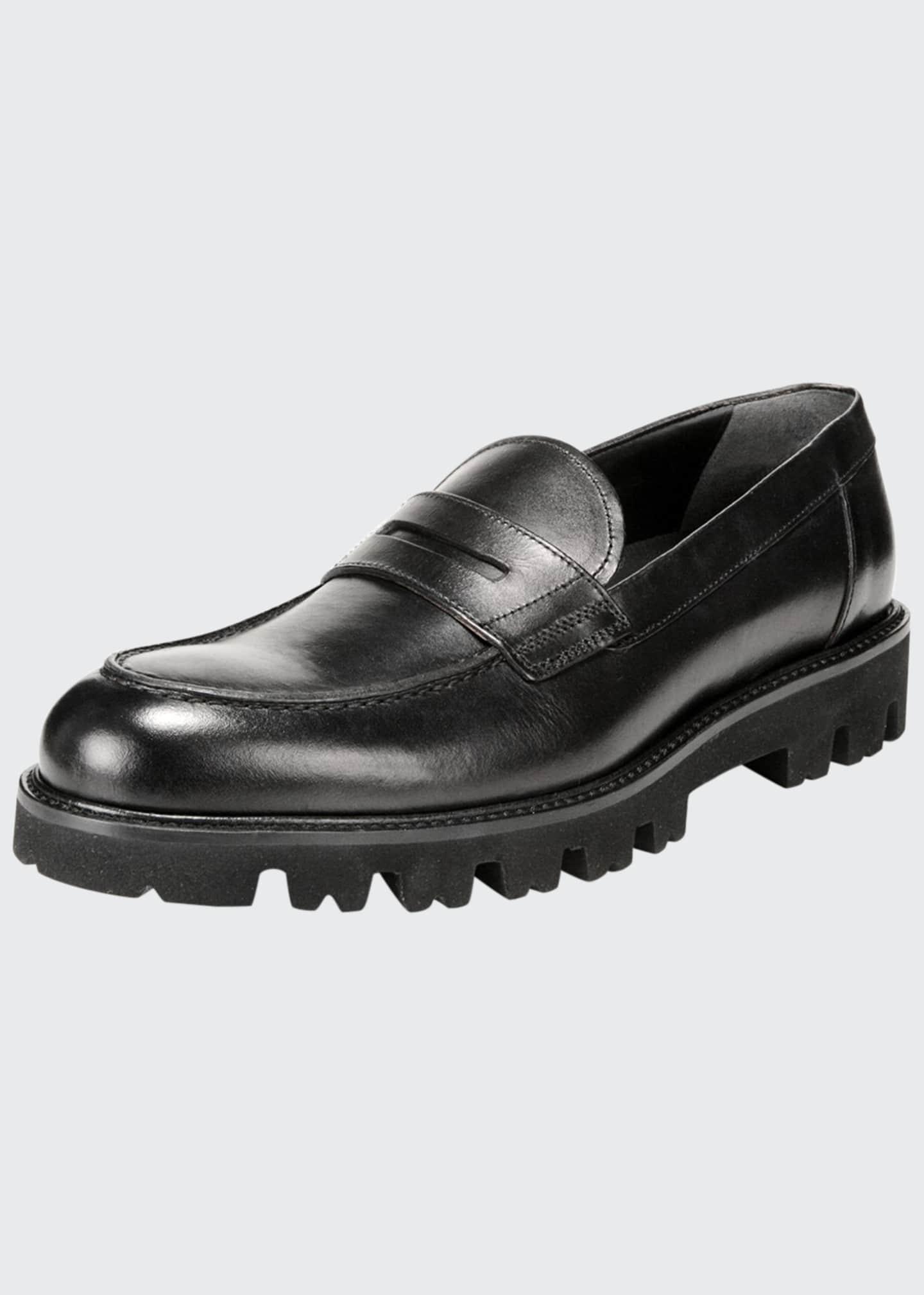 Vince Comrade Leather Loafers in Black 