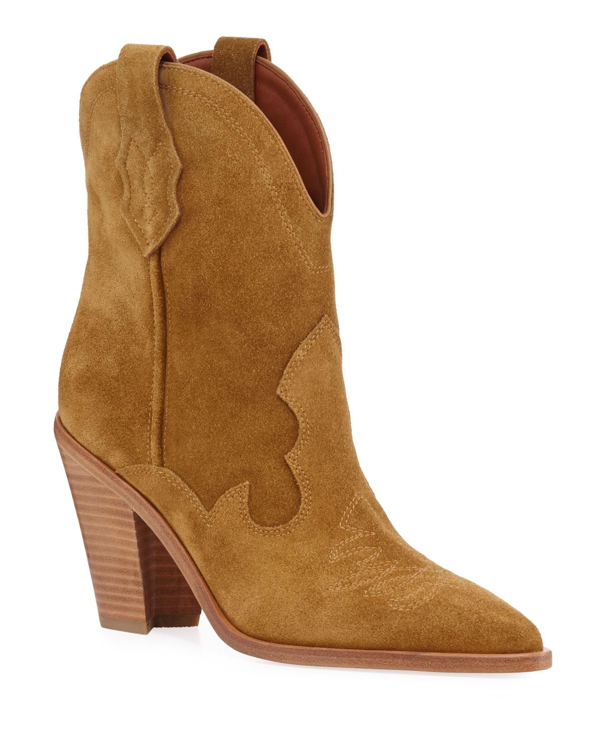 brown suede pull on boots
