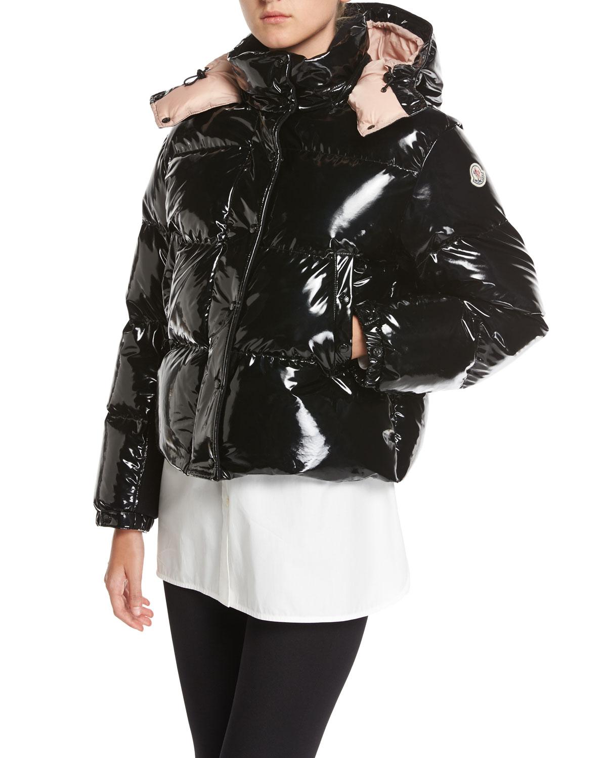 Lyst - Moncler Gaura Shiny Puffer Quilted Coat in Black