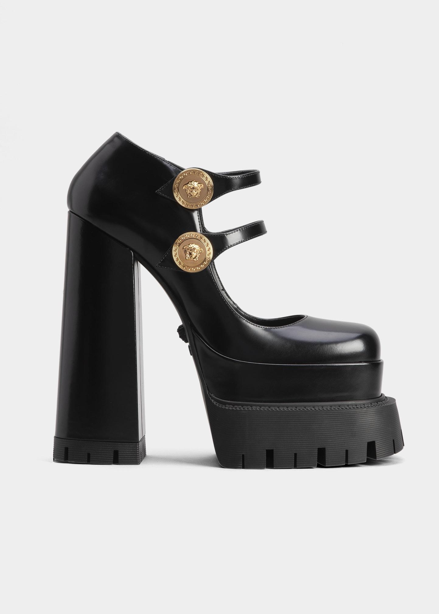 Versace Medusa Aevitas Platform Mary Janes in Black | Lyst