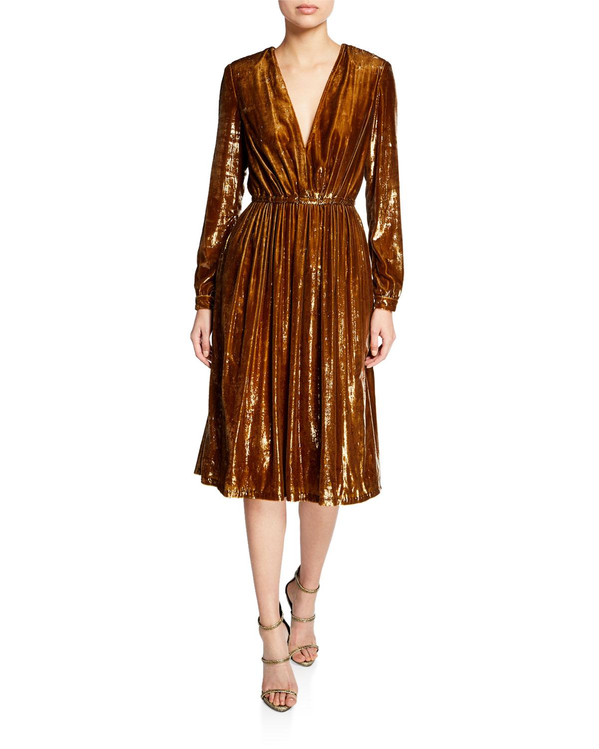 bronze velvet dress