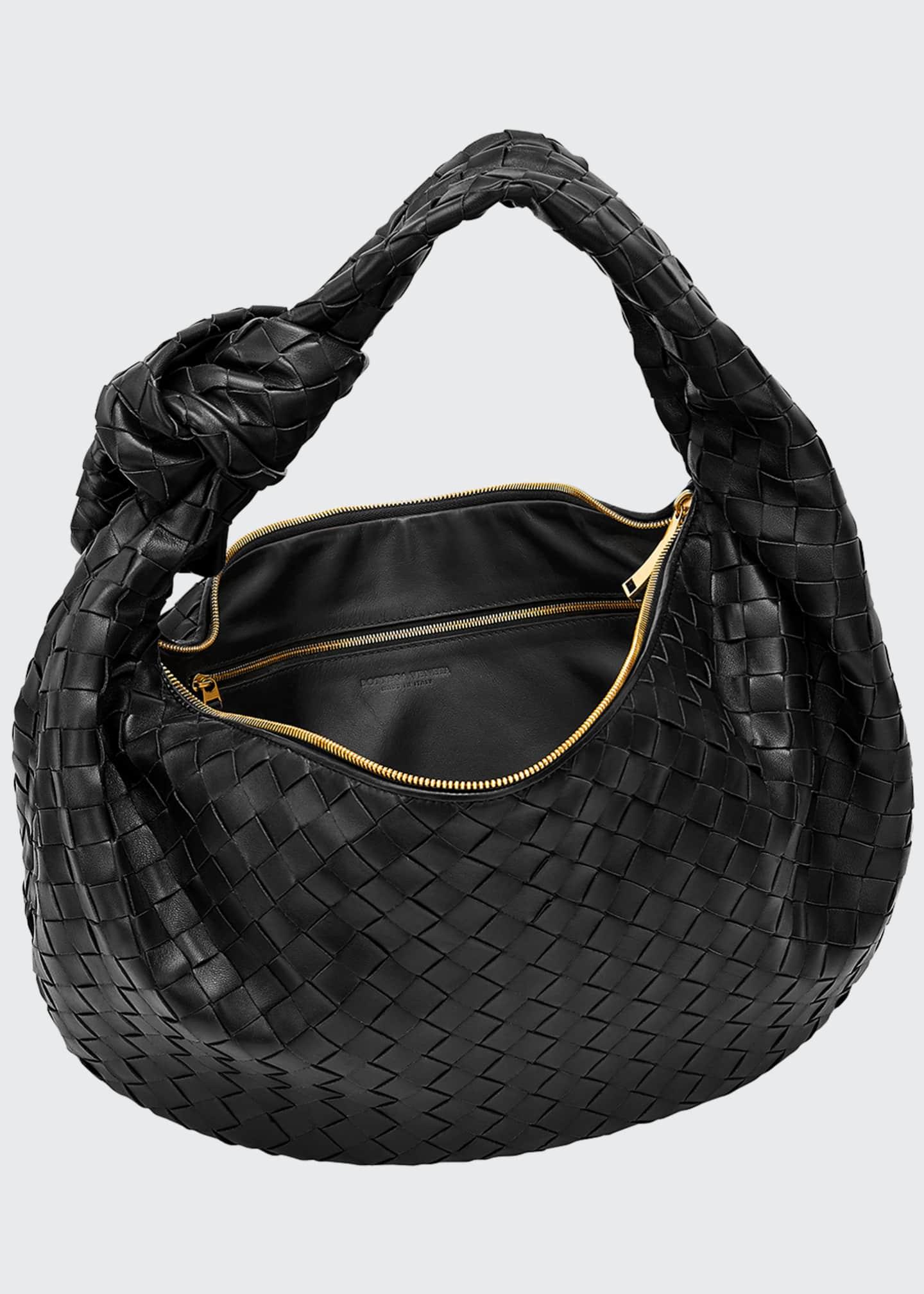 Bottega Veneta Leather Jodie Napa Intrecciato Small Hobo Bag in Brown