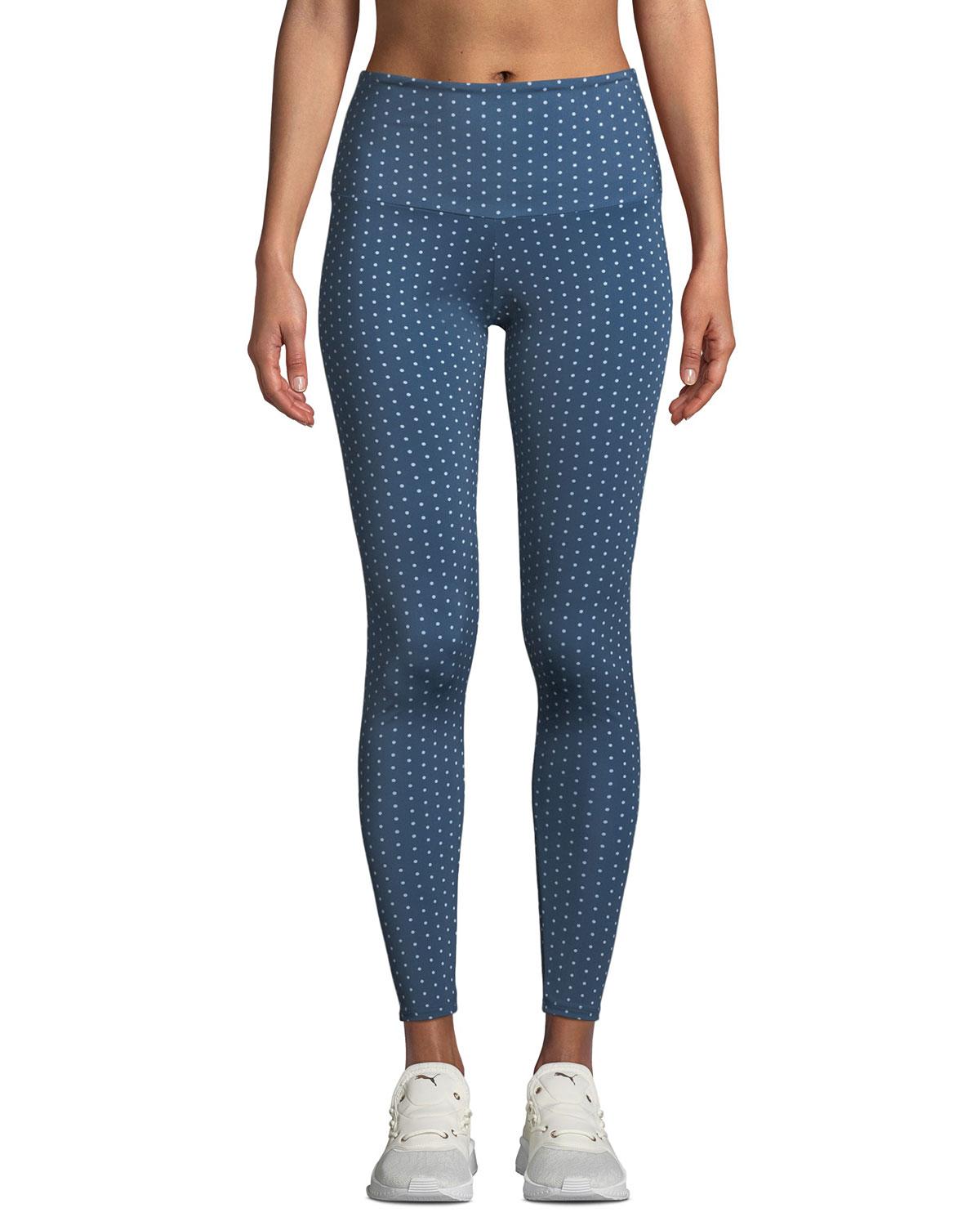 navy polka dot tights